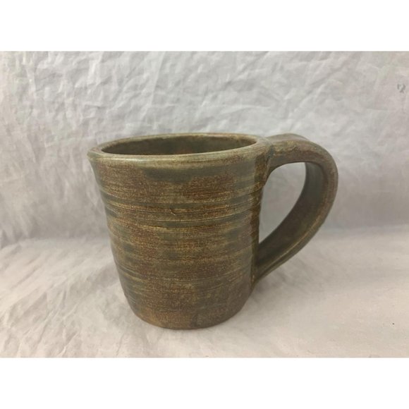 Brown / Green Stoneware Coffee Mug - 3.5" Tall - Picture 7 of 7